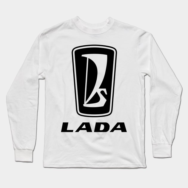 Lada logo 1975s (black) Long Sleeve T-Shirt by GetThatCar
